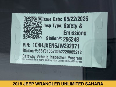 2018 Jeep Wrangler Unlimited Sahara 4x4