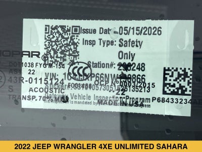 2022 Jeep Wrangler 4xe Unlimited Sahara 4x4