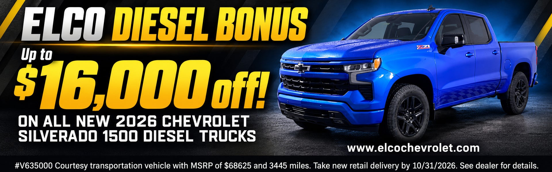 ELCO $1,000 Diesel Truck Bonus