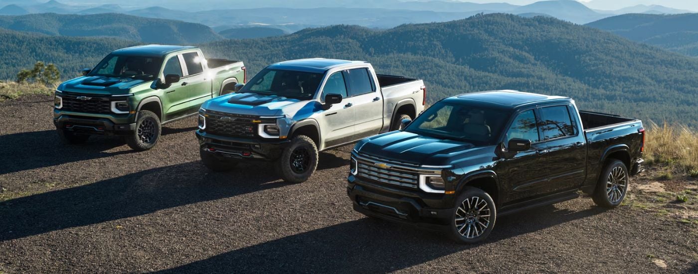 A 2027 Silverado 1500 Green, White & Black Trio.